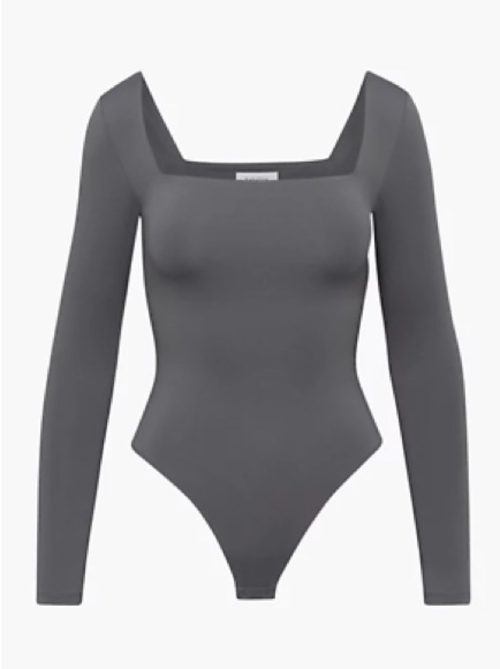 NWT Artizia contour square neck bodysuit in charcoal Heather gray